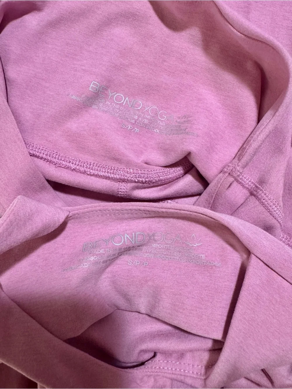 Beyond Yoga Spacedye Pink Haze Heather One Shoulder Top Leggings Set Size S